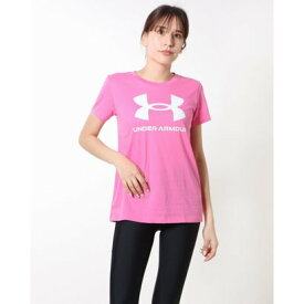 アンダーアーマー UNDER ARMOUR レディース 半袖Tシャツ UA SPORTSTYLE LOGO SS 1356305 （Pink Edge / / White）