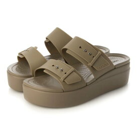 クロックス crocs レディース サンダル 厚底 ブルックリン サンダル ロー ウェッジ ウィメン 207431 (カーキ)