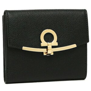 フェラガモ FERRAGAMO 財布 二つ折り財布 ガンチーノクリップ ブラック レディース FERRAGAMO 22C877 0673998 (ブラック)