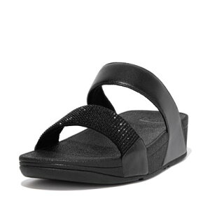 tBbgtbv fitflop LULU CRYSTAL EMBELLISHED SLIDES iAll Blackj