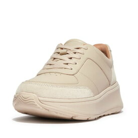 フィットフロップ fitflop F-MODE LEATHER/SUEDE FLATFORM SNEAKERS （Stone Beige）