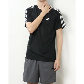アディダス adidas メンズ 半袖機能Tシャツ M TR-ES BASE 3S Tシャツ IB8150 （ブラック/ホワイト）