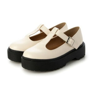アタガール attagirl 厚底Tストラップシューズ (アイボリースムース)