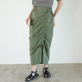 ジーラ GeeRA シャーリングデザインタイトスカート （カーキ）