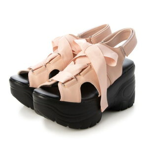 アタガール attagirl 厚底レースアップサンダル (ピンクスムース)