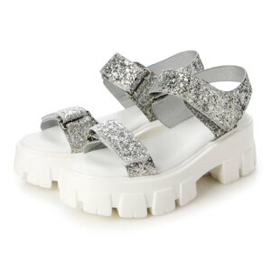 アタガール attagirl 厚底タンクソールサンダル (シルバーグリッター)