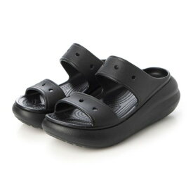 クロックス crocs Crush Sandal クラッシュ サンダル 厚底 軽い履き心地 快適なクッション性 韓国で人気 207670-001/207670-100 （ブラック×ブラック）