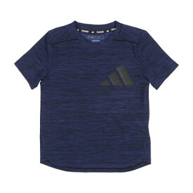 アディダス adidas ジュニア 半袖機能Tシャツ YB TI ヘザーTシャツ IA4616 （ダークブルー/ブラック）