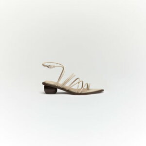 CESARIO LEATHER SANDALS iOff Beigej