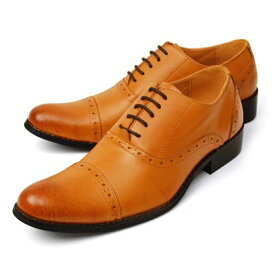 アラ モーダ alla moda ビジネスシューズ 日本製 革靴 メンズシューズ 紳士靴 レースアップ 内羽根 ストレートチップ メダリオン （ライトブラウン）