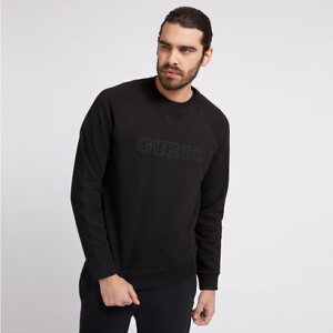 �Q�X GUESS Eco Aldwin Logo Sweatshirt �iJBLK�j �g�b�v�X �X�E�F�b�g