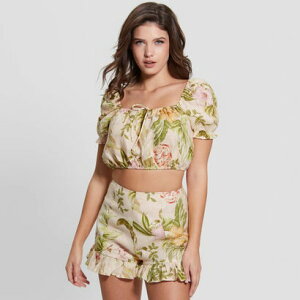 �Q�X GUESS Eco Mayara Linen Cropped Top �iP63Y�j �g�b�v�X