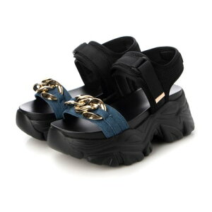 アタガール attagirl 7.5cmヒール厚底スニーカーソールサンダル (デニム)