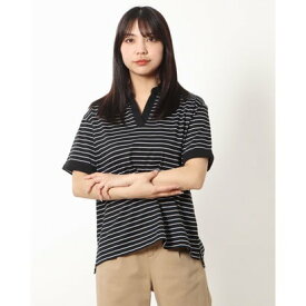 ファイン FINE 【Longchamp】綿ボーダーシルケット衿付きTシャツ