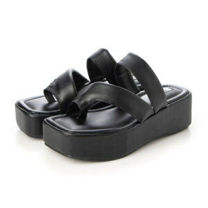 アタガール attagirl 厚底トングミュールサンダル (ブラックスムース)