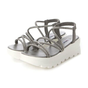 アタガール attagirl 6cm厚底ソールコードサンダル (グレー/ビジュー)
