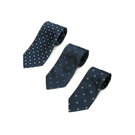 トーキョーシャツ TOKYO SHIRTS ベーシックネクタイ 3本セット 選べる3種類柄 【無地・ストライプ・小紋】 （ネイビー小紋41）