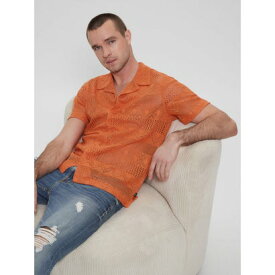 ゲス GUESS Geometric Knit Crochet Shirt （G3J9） 半袖シャツ