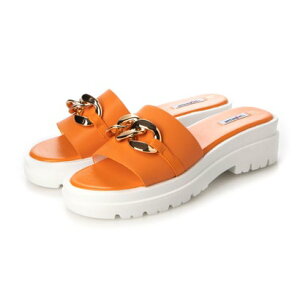アタガール attagirl 厚底チェーンモチーフミュールサンダル (オレンジスムース)