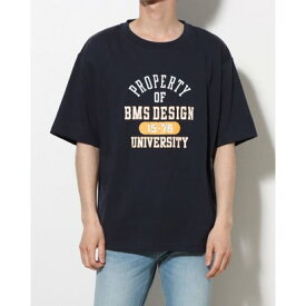 ティゴラ バイ ビームス TIGORA by BEAMS DESIGN メンズ 半袖Tシャツ MVSコットングラフィックTシャツ TR-9P1263TS （ネイビー）