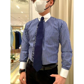 トーキョーシャツ TOKYO SHIRTS 【超形態安定】 タブカラー 長袖 形態安定 ワイシャツ （ネイビー）