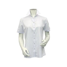 トーキョーシャツ TOKYO SHIRTS 形態安定 スキッパー衿 半袖 レディースシャツ （ライトブルー）