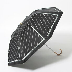 カシュネ cache nez ストライプスカーフプリント折りたたみ日傘 （BK）