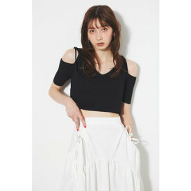 リエンダ rienda 2WAYオフショルKnit TOP （ブラック）