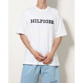 トミー ヒルフィガー TOMMY HILFIGER モノテープエンブロイドグラフィックTシャツ （ホワイト）
