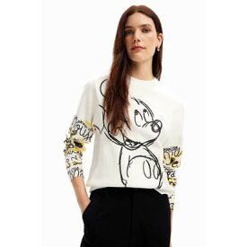 デシグアル Desigual ミッキーマウス 刺繍セーター （ホワイト）