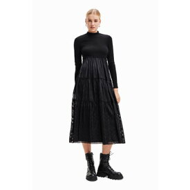 デシグアル Desigual コンビネーション ミディワンピース （グレー/ブラック）