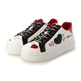 ジョイアンドマリオ Joy & Mario 厚底アシンメトリーデザインスニーカー （レッド）