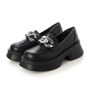 アタガール attagirl 厚底チェーンローファー (ブラックスムース)