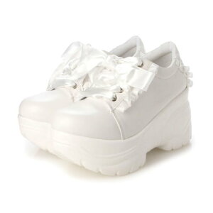 アタガール attagirl 厚底フリルスニーカー (ホワイトスムース)