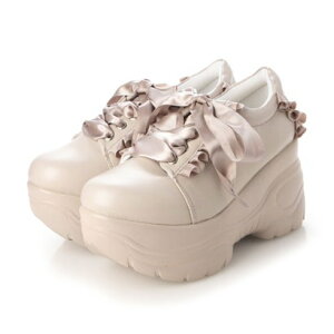 アタガール attagirl 厚底フリルスニーカー (ピンクスムース)