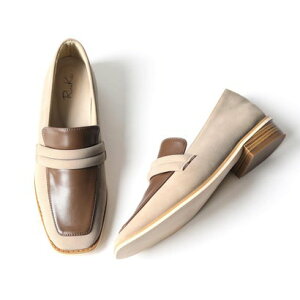 リーカ RiiiKa スクエアトゥコンビローファー (beige)