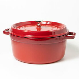 ストウブ STAUB ラウンド ピコ ココット 26cm ホーロー鍋【返品不可商品】 （CERISE）