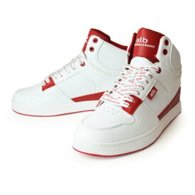 アルビ alb スニーカー メンズ ハイカット カジュアル スポーツ スポーツスニーカー ミドルカット バスケットシューズ 防滑 コンフォート 靴 （ホワイト・レッド）