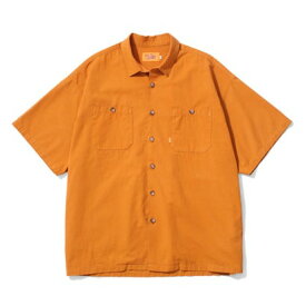 ケボズ KEBOZ BURBERRY CLOTH WASHER S/S WORK SHIRTS ORANGE MADE IN JAPAN （ORANGE）