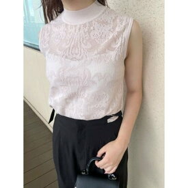 リエンダ rienda レースH/N Knit TOP （ベージュ）