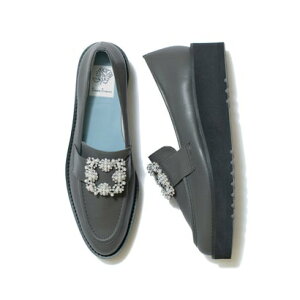 【軽量ソール】エマ フランシス Emma Francis ボリュームソール ビジュー ローファー (グレー スムース)