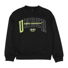 アンダーアーマー UNDER ARMOUR ジュニア スウェットトレーナー UAアーマーフリース グラフィック クルー 1381175 （Black / / White）