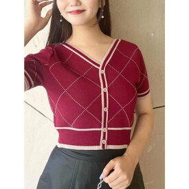 2WAYダイヤラインKnit TOP RED