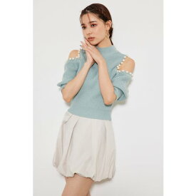 パールスリットパフKnit TOP L/GRN1