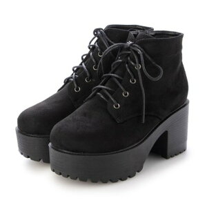 アタガール attagirl 厚底ハイヒールレースアップブーツ (ブラックスエード)