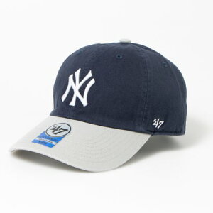 フォーティーセブン 47 キャップ キッズ 帽子 子供 野球チーム オールシーズン 調節可能 クリーンナップ 柔らか 刺繍ロゴ 47BRAND KIDS CLEAN UP (ネイビーxグレー)