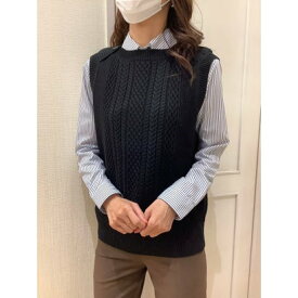 トーキョーシャツ TOKYO SHIRTS ボートネック ニットベスト レディース （ブラック）