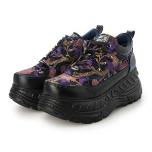 ヨースケ YOSUKE 厚底スニーカー (ブラックパープル)