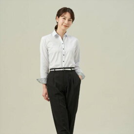 トーキョーシャツ TOKYO SHIRTS 形態安定 スキッパー衿 長袖 レディースシャツ （グレー）