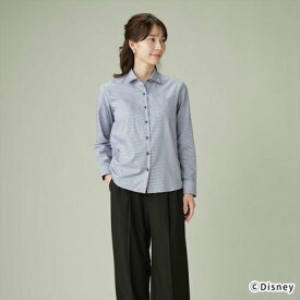 トーキョーシャツ TOKYO SHIRTS 【ディズニー】 形態安定 ワイド衿 長袖 レディースシャツ （ブルー）
